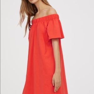 Lightweight off the shoulder cotton dress!